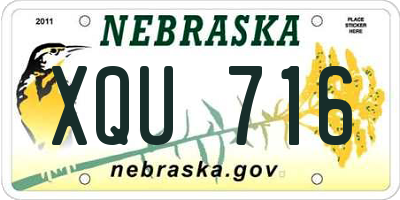 NE license plate XQU716