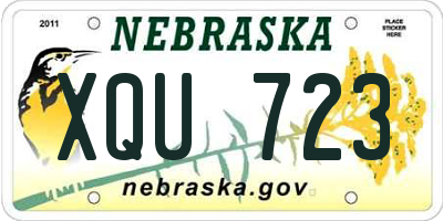 NE license plate XQU723