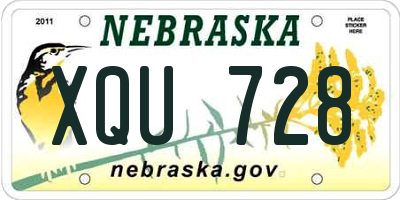NE license plate XQU728