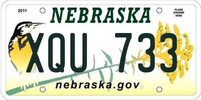 NE license plate XQU733