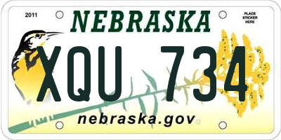 NE license plate XQU734