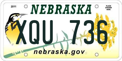 NE license plate XQU736