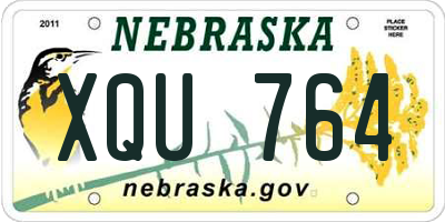 NE license plate XQU764