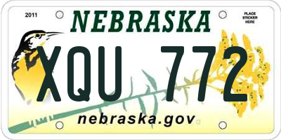 NE license plate XQU772