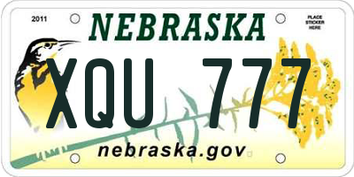 NE license plate XQU777