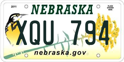 NE license plate XQU794
