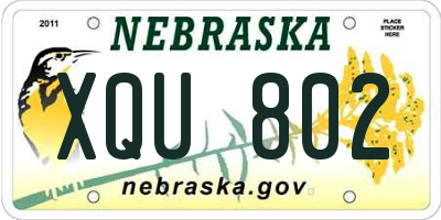 NE license plate XQU802