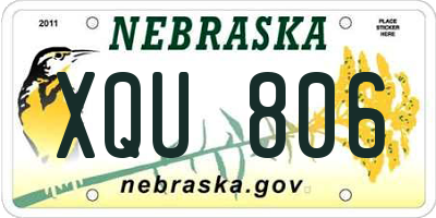 NE license plate XQU806