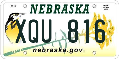 NE license plate XQU816