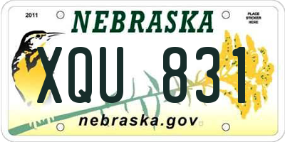 NE license plate XQU831