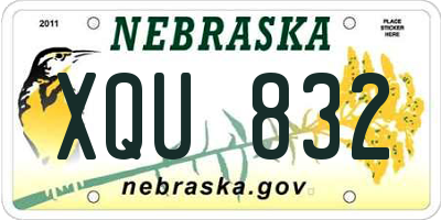 NE license plate XQU832