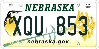 NE license plate XQU853