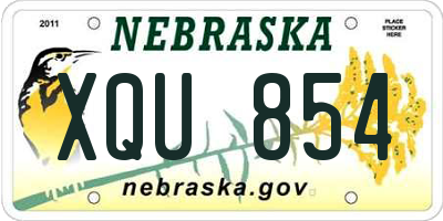 NE license plate XQU854