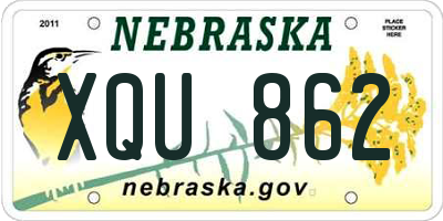 NE license plate XQU862