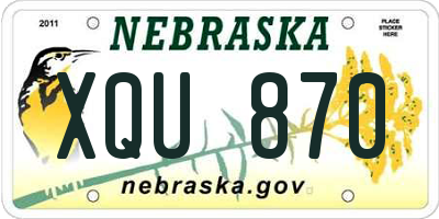 NE license plate XQU870