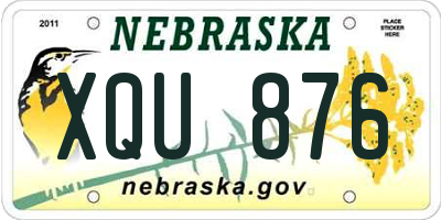 NE license plate XQU876