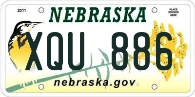 NE license plate XQU886