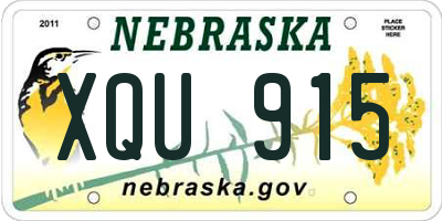 NE license plate XQU915