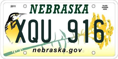 NE license plate XQU916