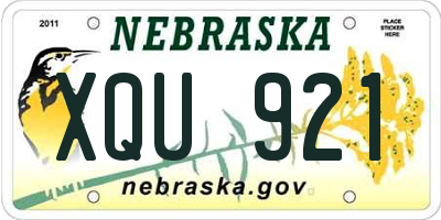 NE license plate XQU921