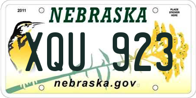 NE license plate XQU923