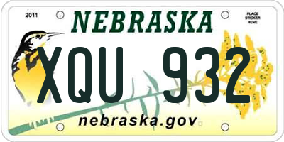 NE license plate XQU932