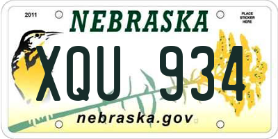 NE license plate XQU934