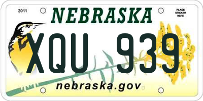 NE license plate XQU939