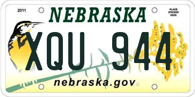 NE license plate XQU944