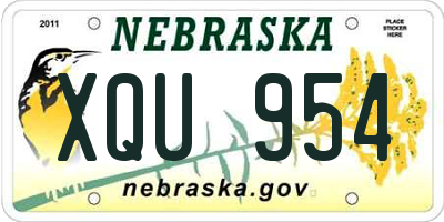 NE license plate XQU954