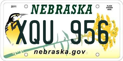 NE license plate XQU956