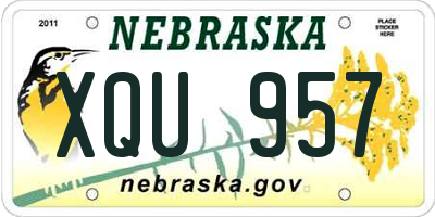NE license plate XQU957