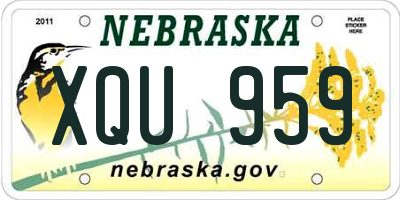 NE license plate XQU959