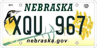 NE license plate XQU967