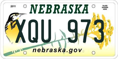 NE license plate XQU973