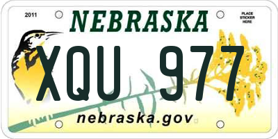 NE license plate XQU977