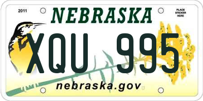 NE license plate XQU995