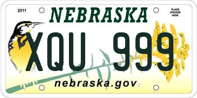 NE license plate XQU999