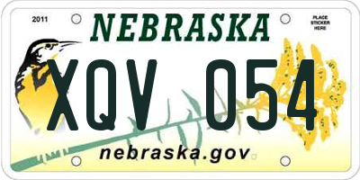 NE license plate XQV054