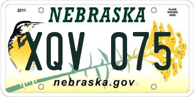 NE license plate XQV075