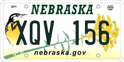 NE license plate XQV156