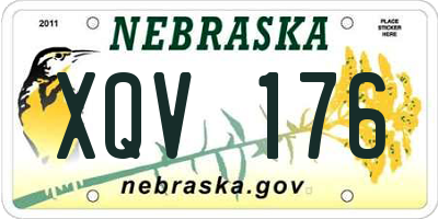 NE license plate XQV176