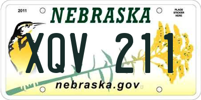NE license plate XQV211