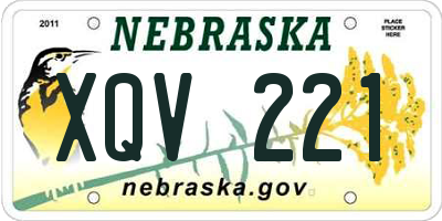 NE license plate XQV221