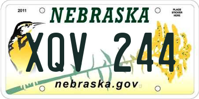 NE license plate XQV244