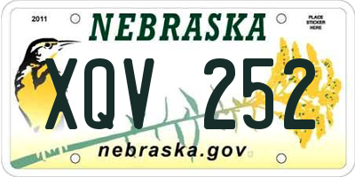 NE license plate XQV252