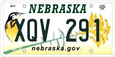 NE license plate XQV291