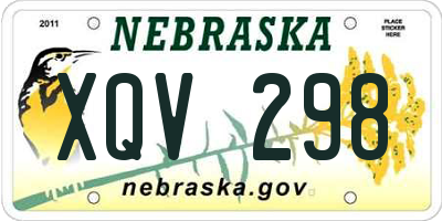 NE license plate XQV298