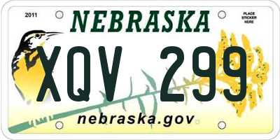 NE license plate XQV299