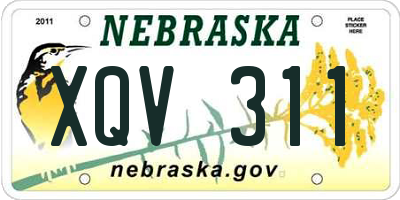 NE license plate XQV311